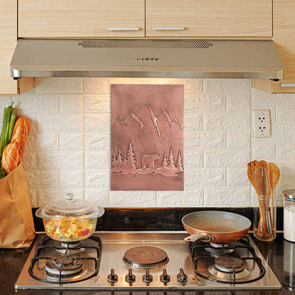 Copper Bear Scene Kitchen Backsplash 37.7"x26.1" - Natuross