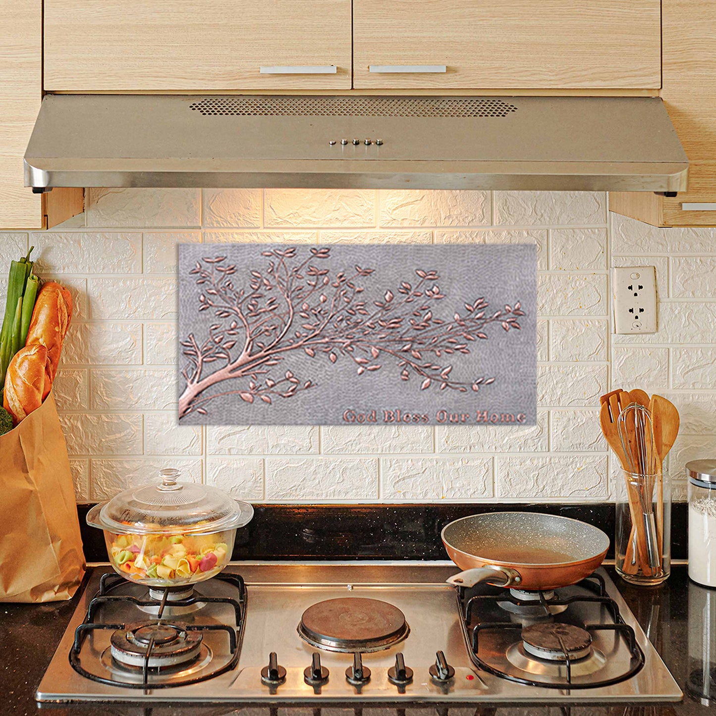 Tree Branches Copper Backsplash Tile 15x29.7" Gray&Copper Patina - Natuross