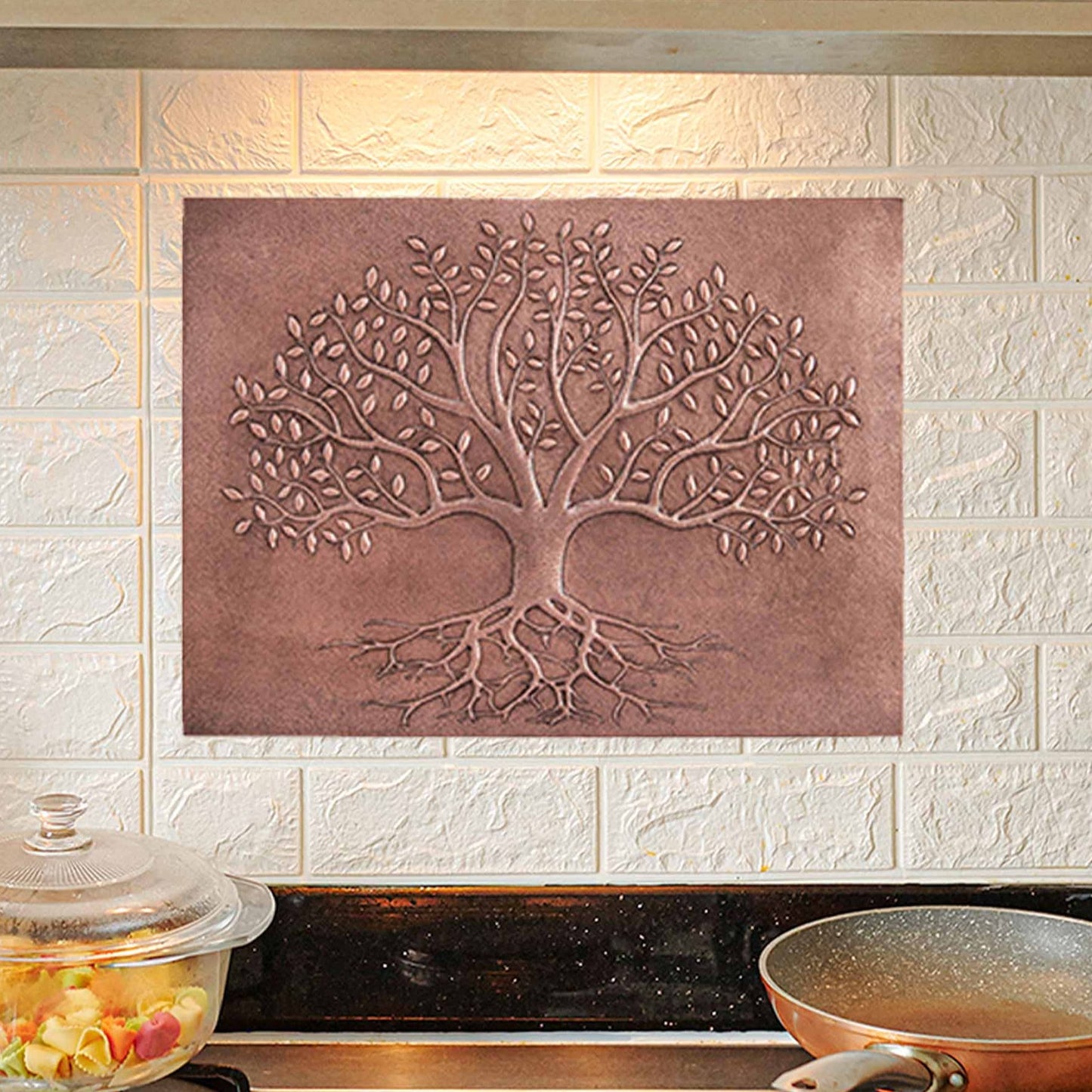 Copper Tree with Roots Kitchen Backsplash 29.5"x39.4 - Natuross