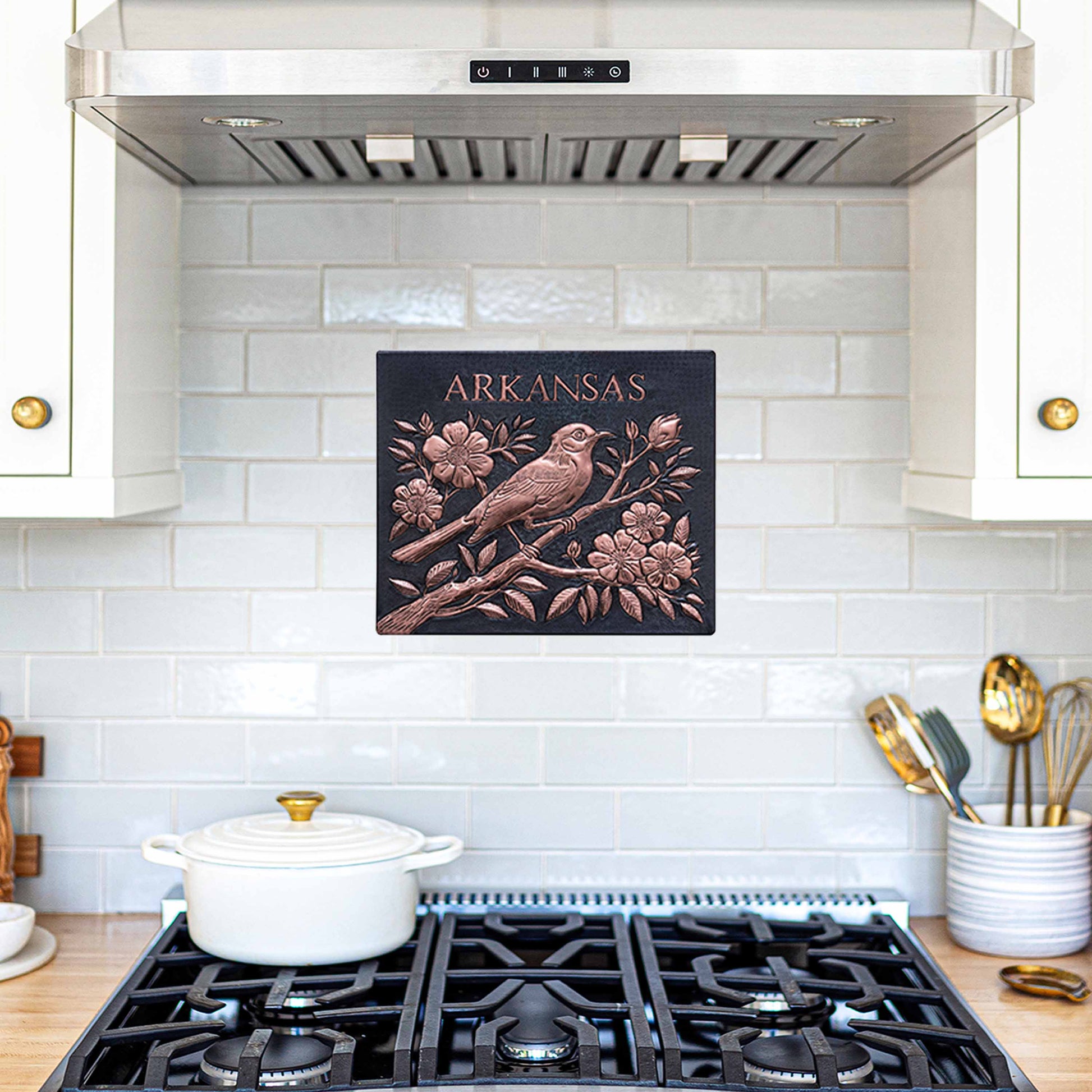 "Arkansas" Copper Kitchen Backsplash Tile 11.9x13.9" Black - Natuross