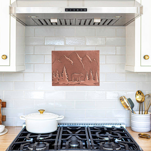 Copper Bear Scene Kitchen Backsplash 11.8"x15.9" - Natuross