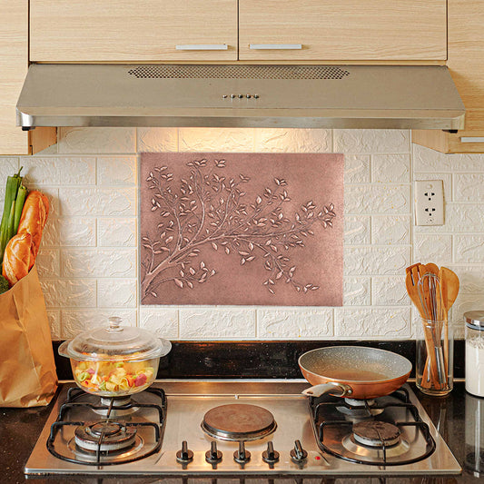 Tree Branches Copper Kitchen Backsplash Tile 23.6"x31.5" - Natuross