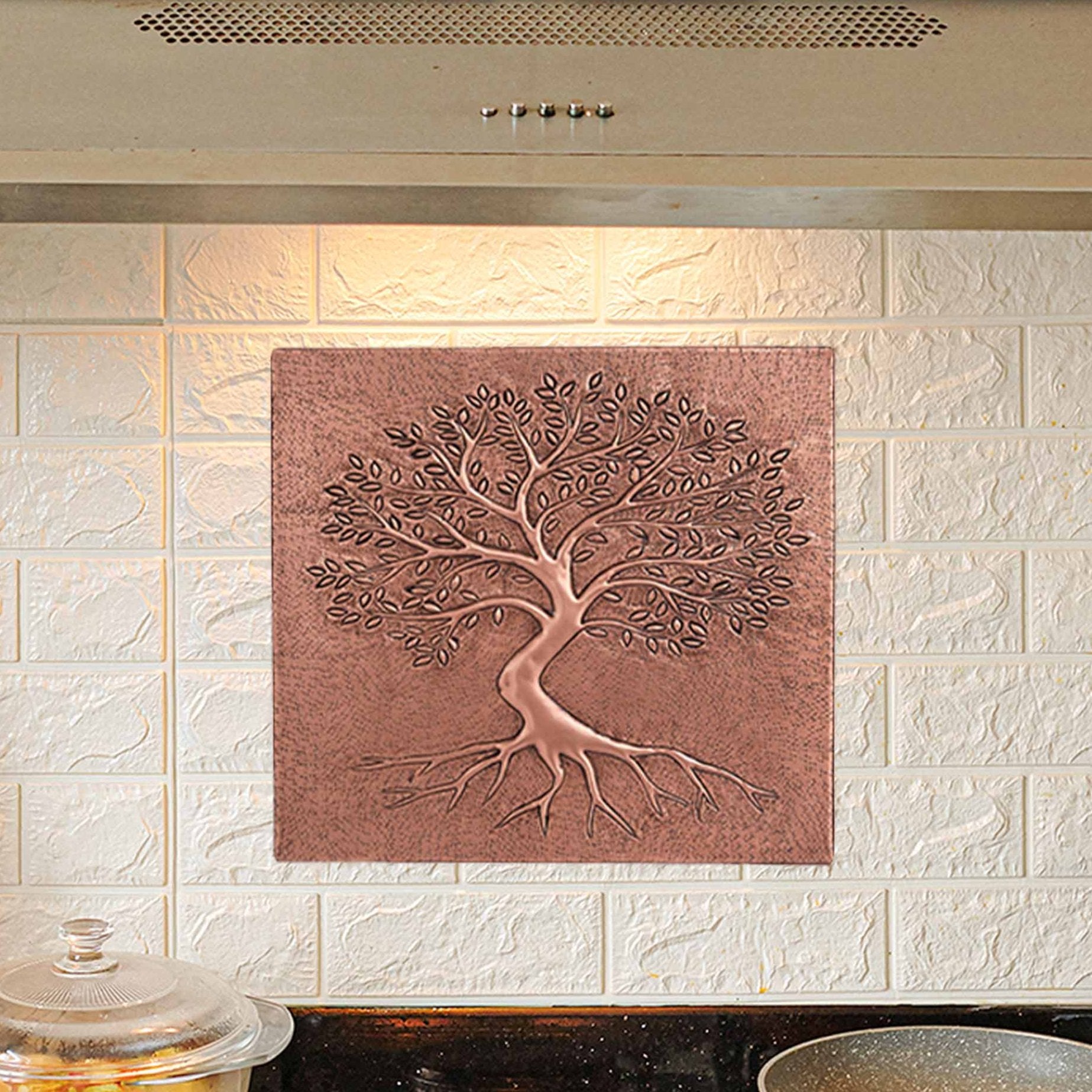 Tree with Roots Copper Kitchen Backsplash 10.8x11.8" - Natuross