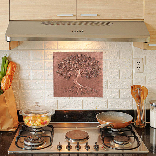 Tree with Roots Copper Kitchen Backsplash 10.8x11.8" - Natuross