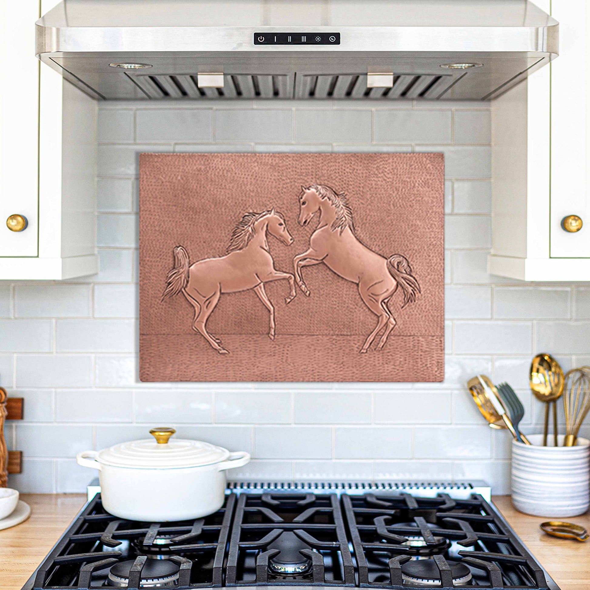 Copper Rearing Horses Wall Art 17.9"x23.6" - Natuross