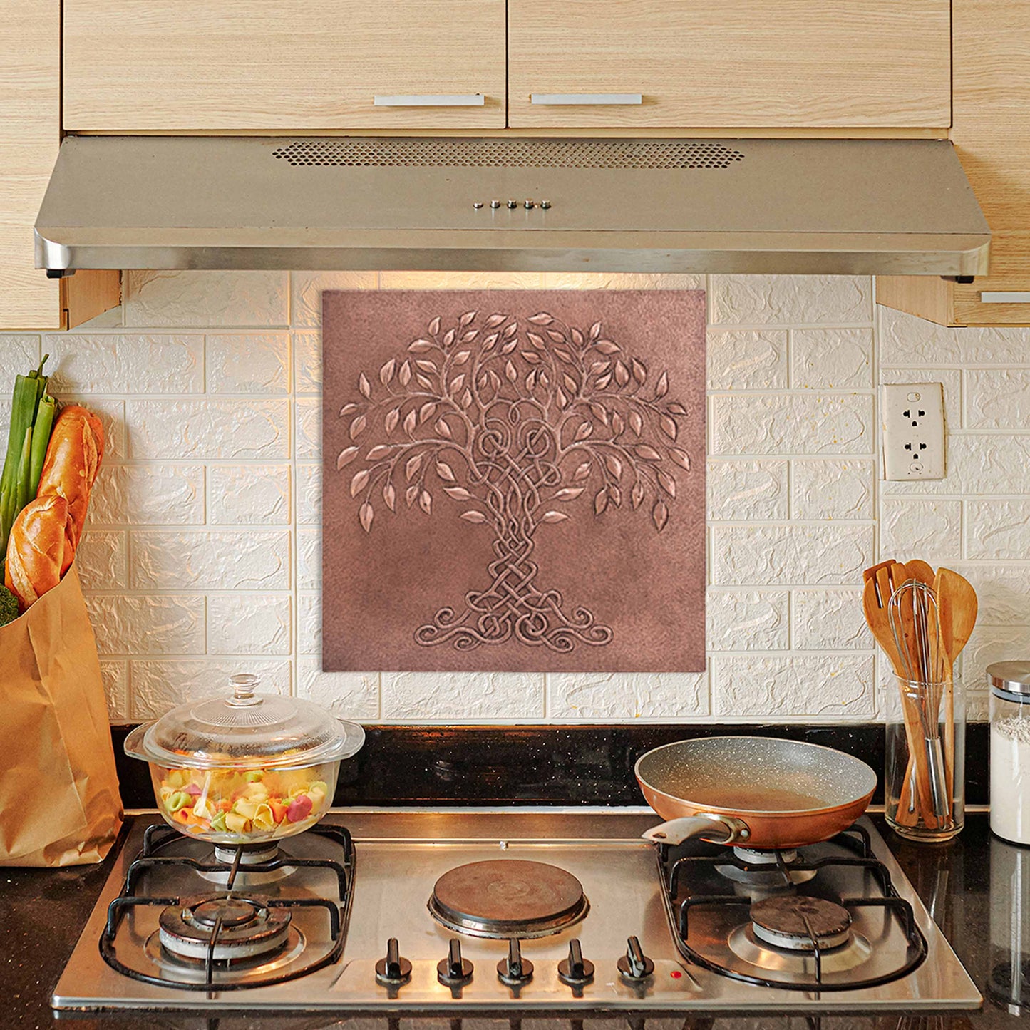 Copper Tree of Life Handmade Art Tile 27.5"x27.5" - Natuross