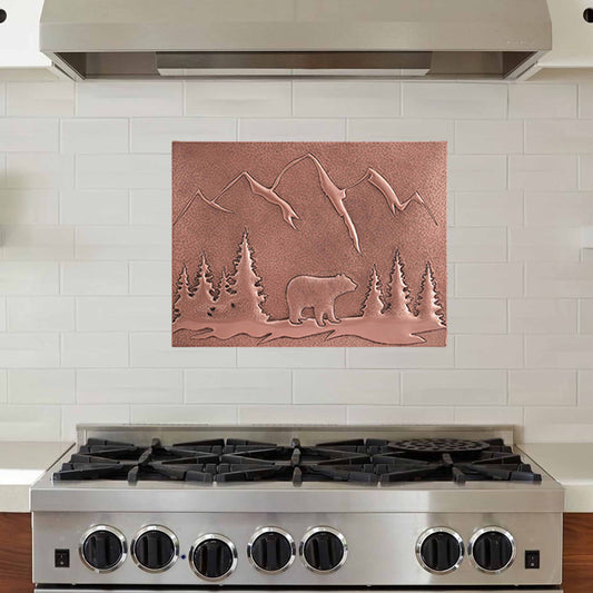 Copper Bear Scene Kitchen Backsplash 17.9"x24" - Natuross