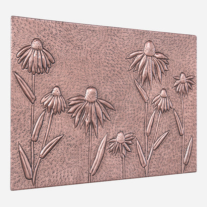 Coneflowers Copper Kitchen Backsplash Tile - Natuross