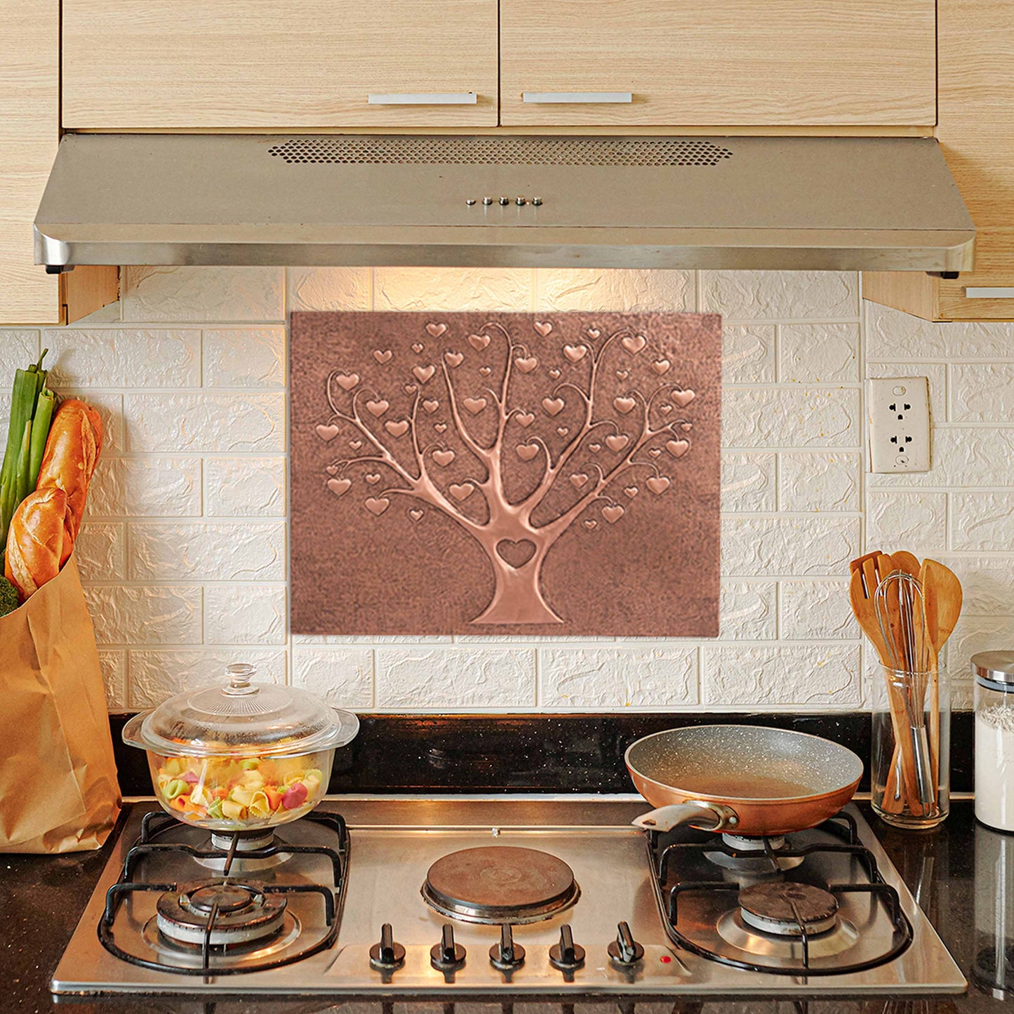 Copper Love Tree Handmade Art Tile 17.8"x23.7" - Natuross