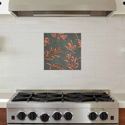 Copper Olive Branches Kitchen Wall Decor 12"x12" Green - Natuross