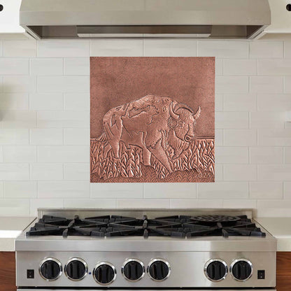 Copper Bison Wall Art 31.6"x31.5" - Natuross