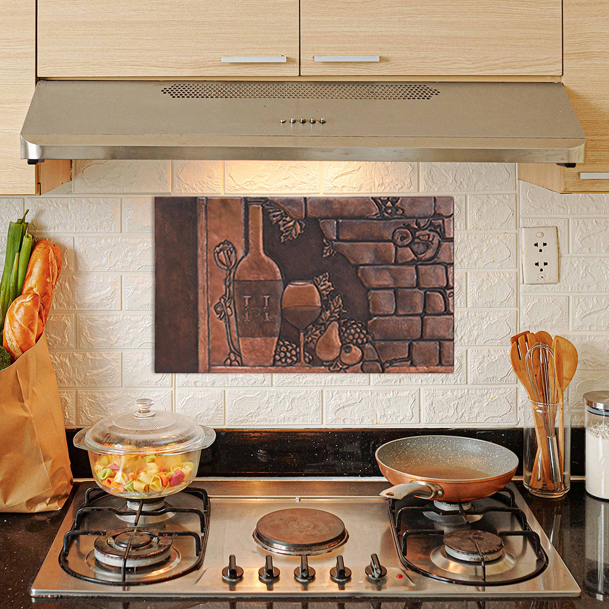 Copper Tuscan Scene Art Tile 17.7"x29.7" Brown - Natuross