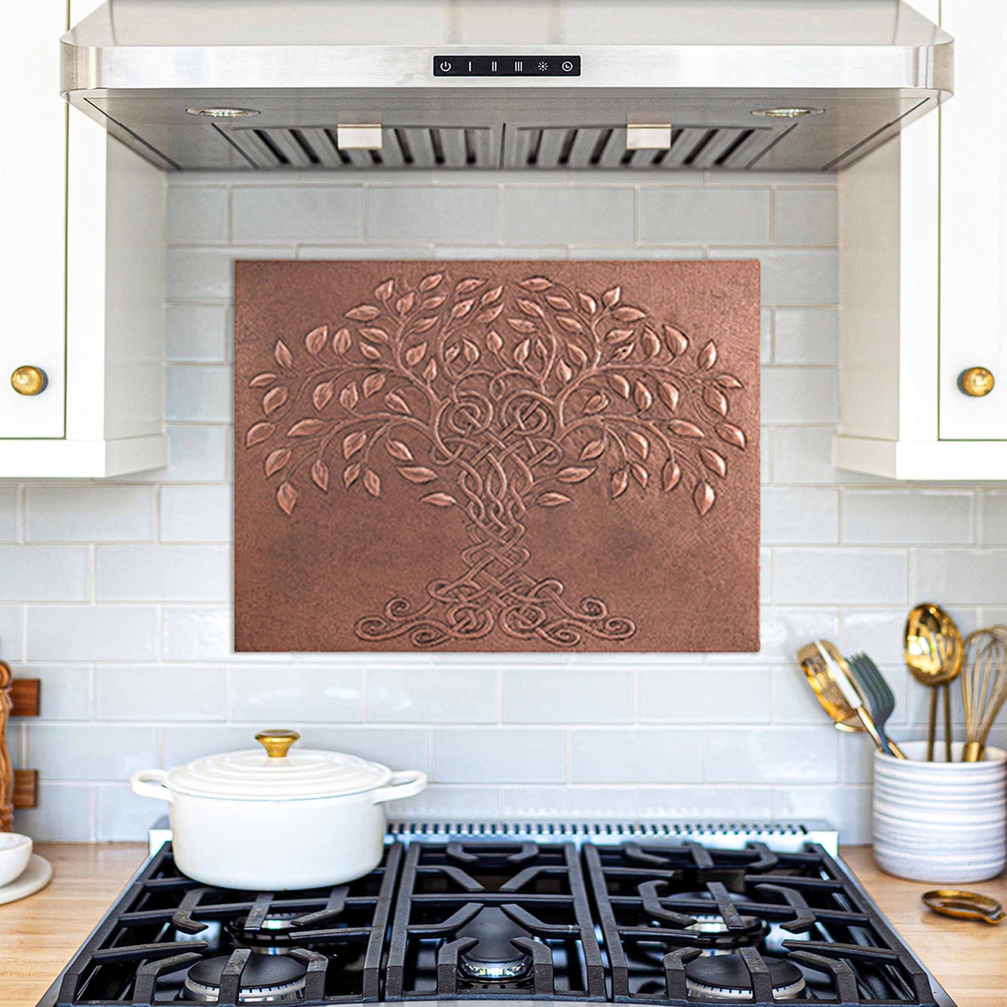 Copper Tree of Life Kitchen Backsplash Tile 23.6"x31.5" - Natuross