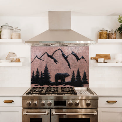 Copper Backsplash( Bear Scene, Copper&Black Color)