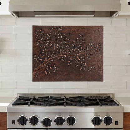 Copper Tree Branches Handmade Art Tile 23.6"x29.9" Brown - Natuross