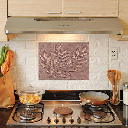 Tree Branch with Leaves Copper Kitchen Backsplash 11.7x15.7" - Natuross