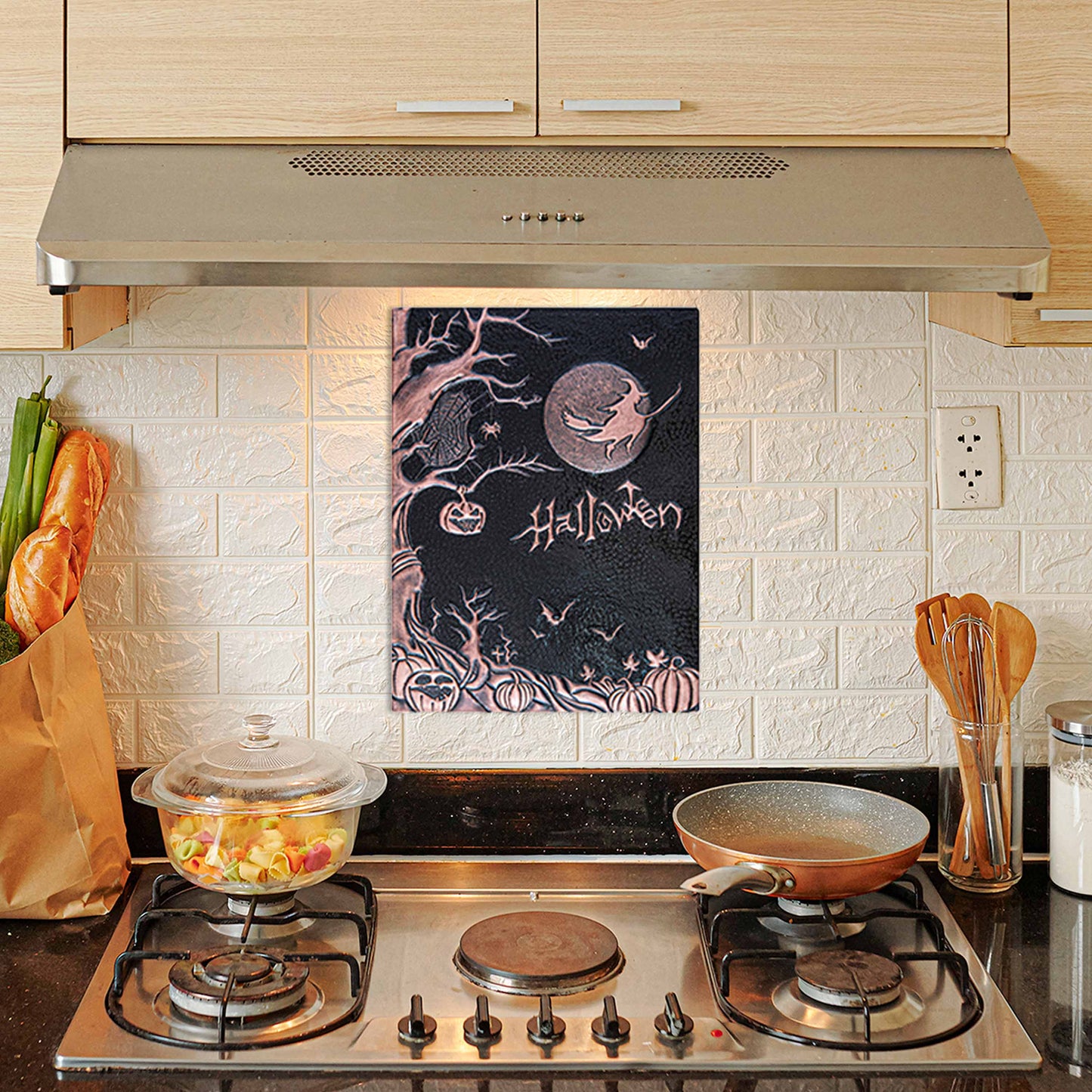 Halloween Copper Wall Art 17.4x13.2" Black - Natuross