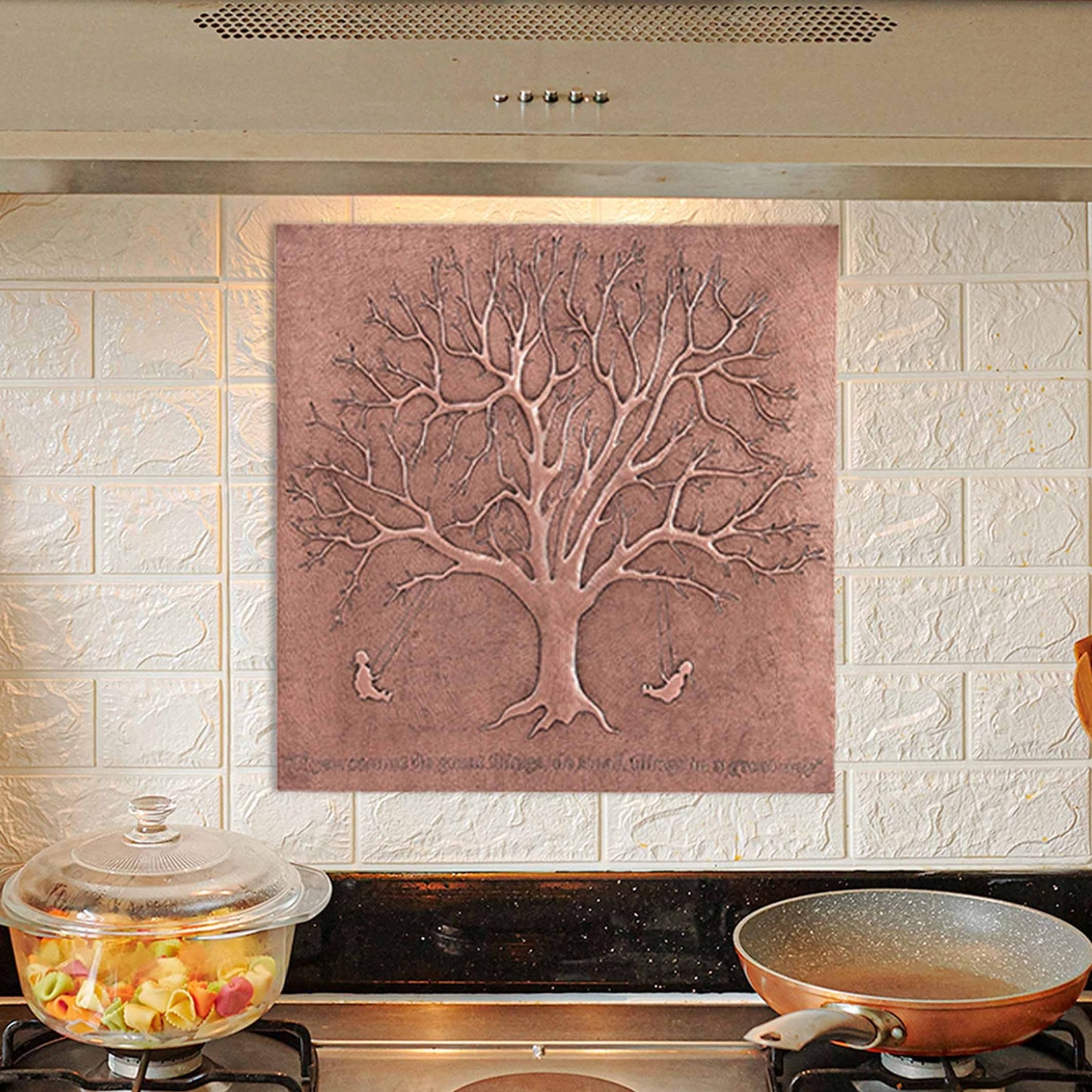 Copper Tree Scene Kitchen Backsplash Tile 35.4"x35.5" - Natuross