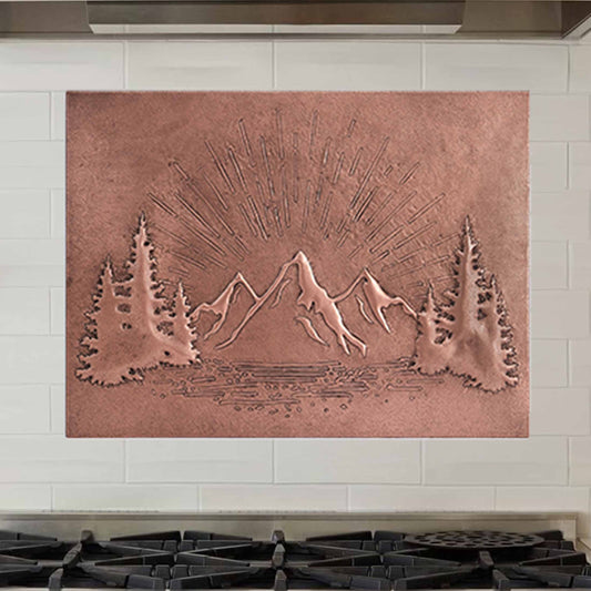 Copper Mountain Scene Kitchen Backsplash 23.7"x31.6" - Natuross