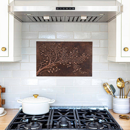 Copper Tree Branches Kitchen Backsplash 21.8"x34.8" Brown - Natuross