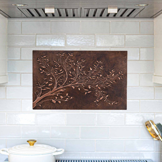 Copper Tree Branches Kitchen Backsplash 21.8"x34.8" Brown - Natuross