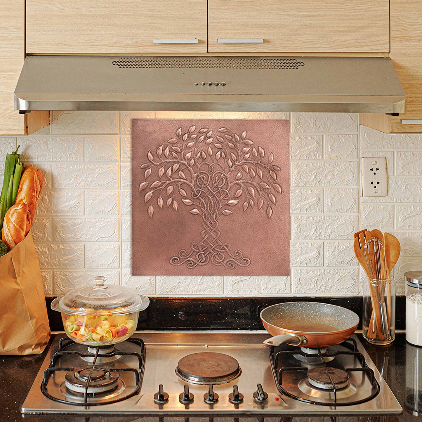 Copper Celtic Tree of Life Handmade Art Tile 23.7"x23.7" - Natuross