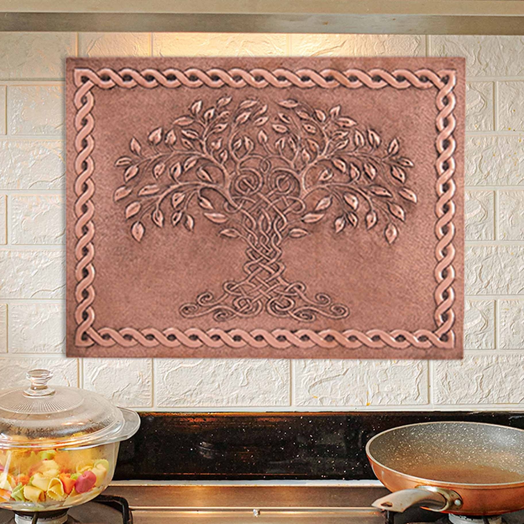 Copper Tree of Life with Celtic Knot Kitchen Backsplash 23.6"x31.4" - Natuross