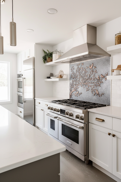 Kitchen Splashback Birds on Tree Branches - modern kitchen