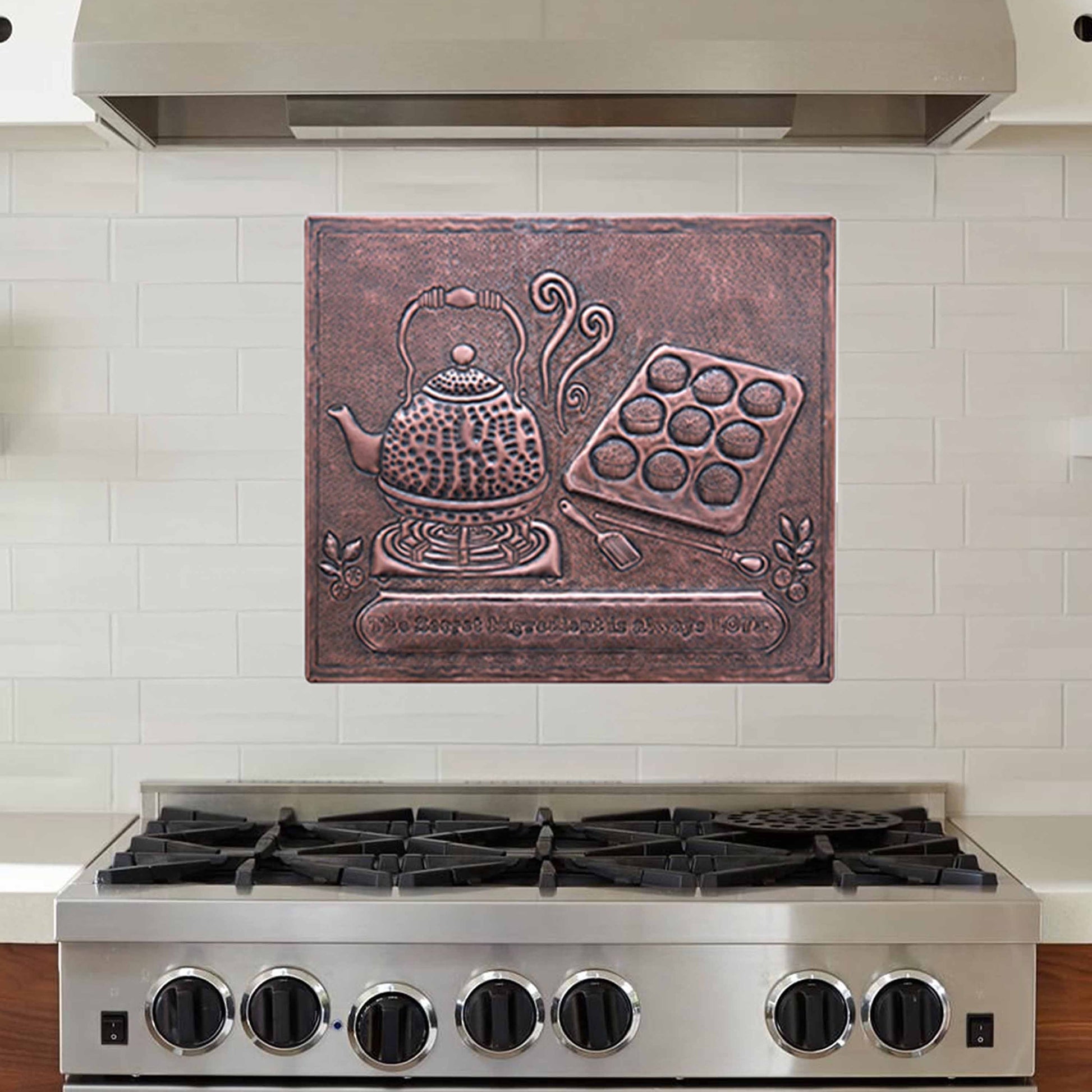 Tea Time Copper Kitchen Backsplash Tile 11.9x13.5" Brown - Natuross