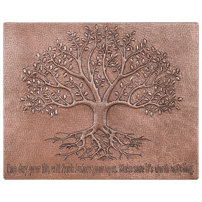 Copper Tree With Roots Backsplash | Handmade Symbolic Copper Kitchen Backsplash Panel - Natuross