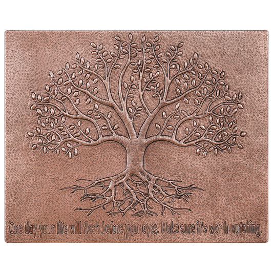 Copper Tree With Roots Backsplash | Handmade Symbolic Copper Kitchen Backsplash Panel