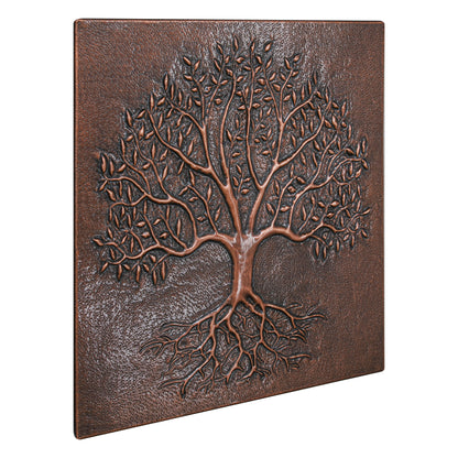Rustic Brown Tree With Roots Copper Backsplash | Handmade Farmhouse Copper Kitchen Backsplash Panel - Natuross