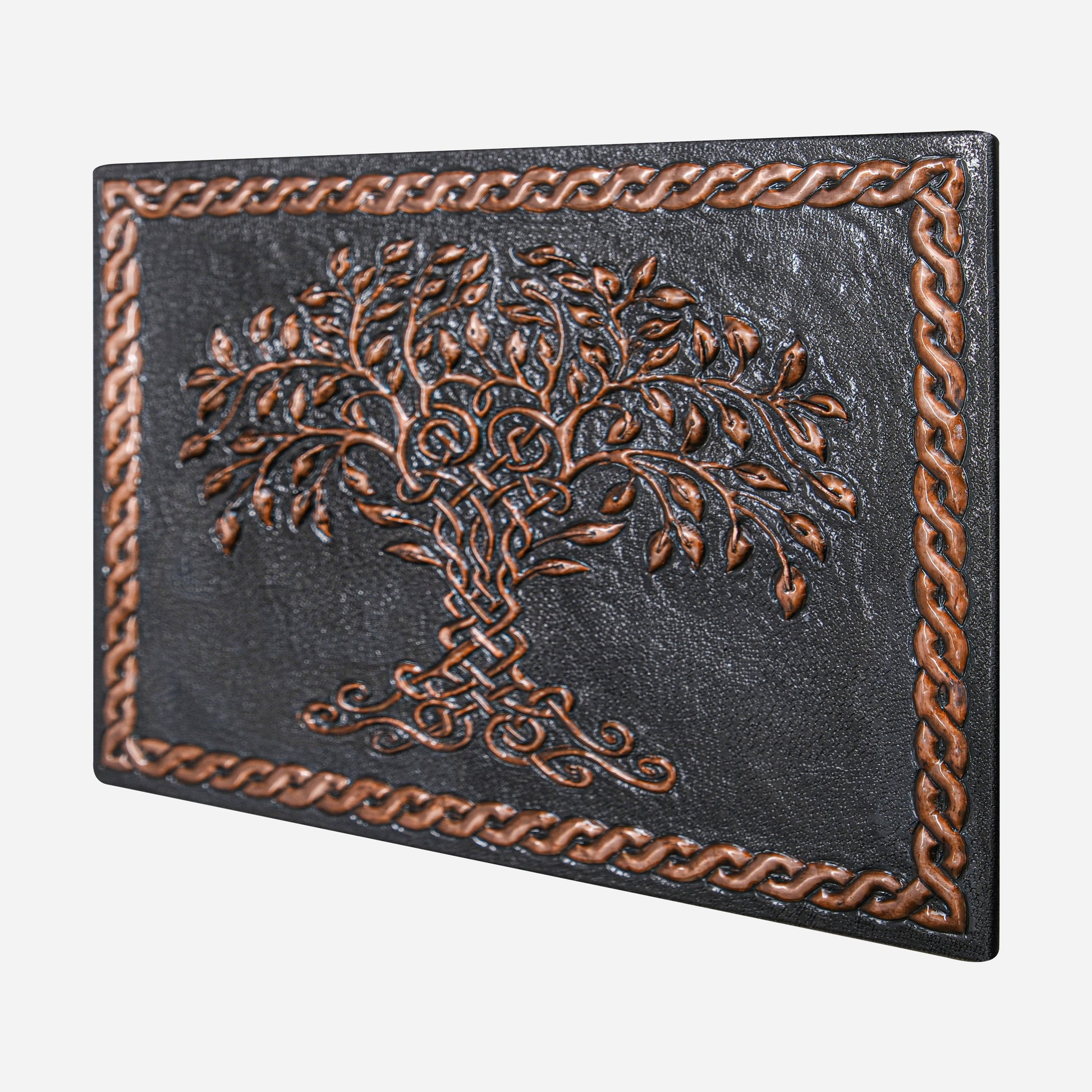 Copper Backsplash (Tree of Life with Celtic Border, Black&Copper Color)