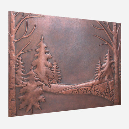 Enchanted Forest Scene Copper Kitchen Backsplash