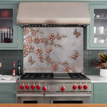 Dogwood Branches Copper Backsplash Tile