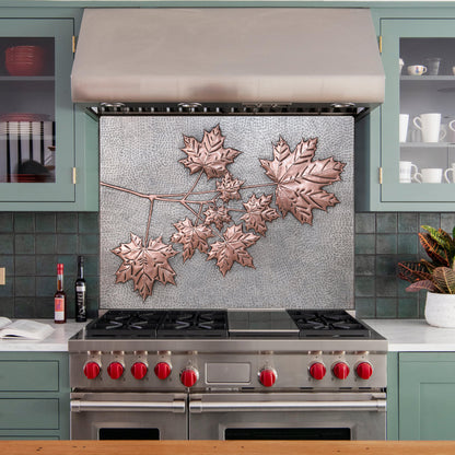 Maple Tree Branches Copper Backsplash Tile