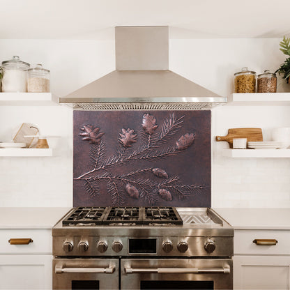 Pine Branches Copper Kitchen Backsplash