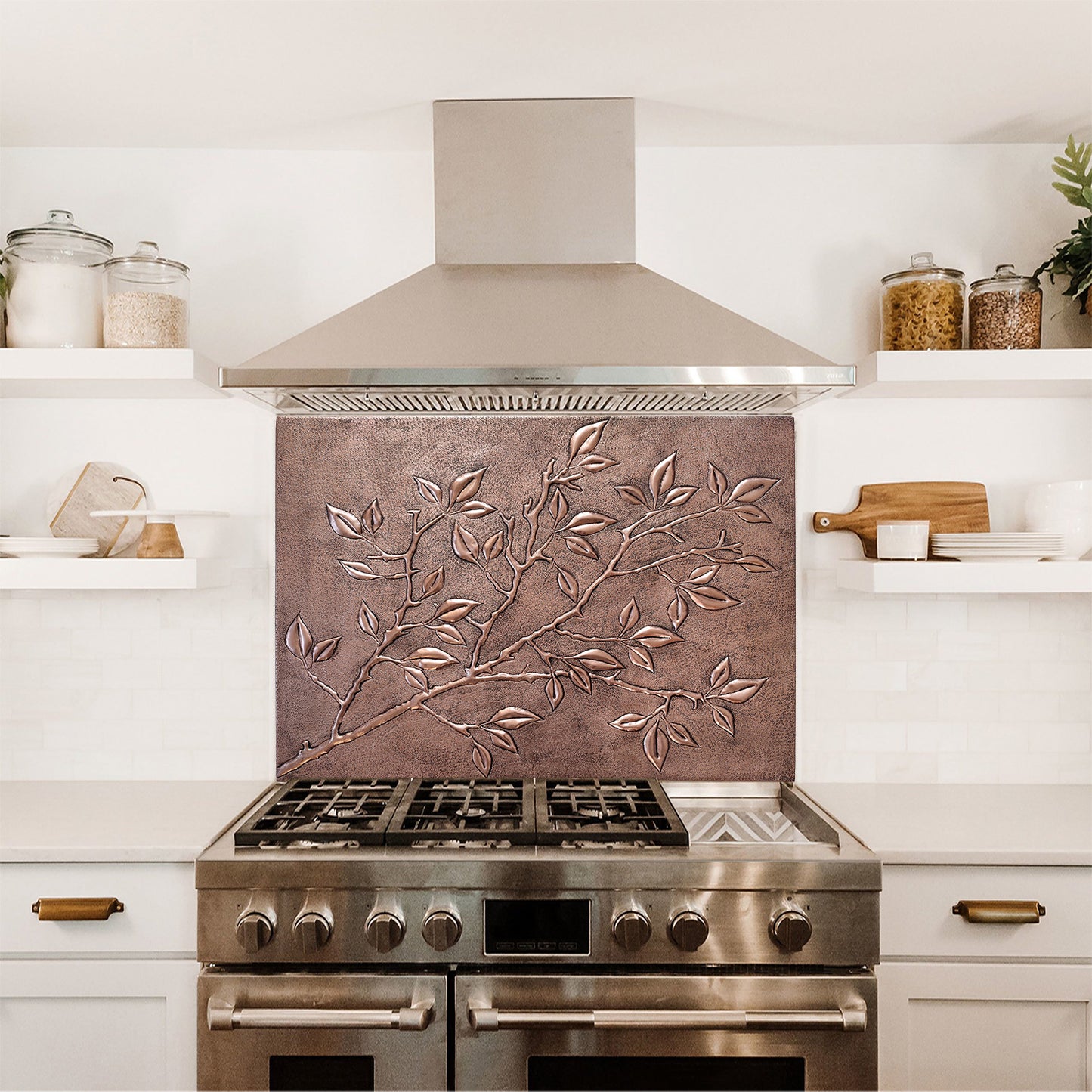 Tree Branches Copper Kitchen Backsplash