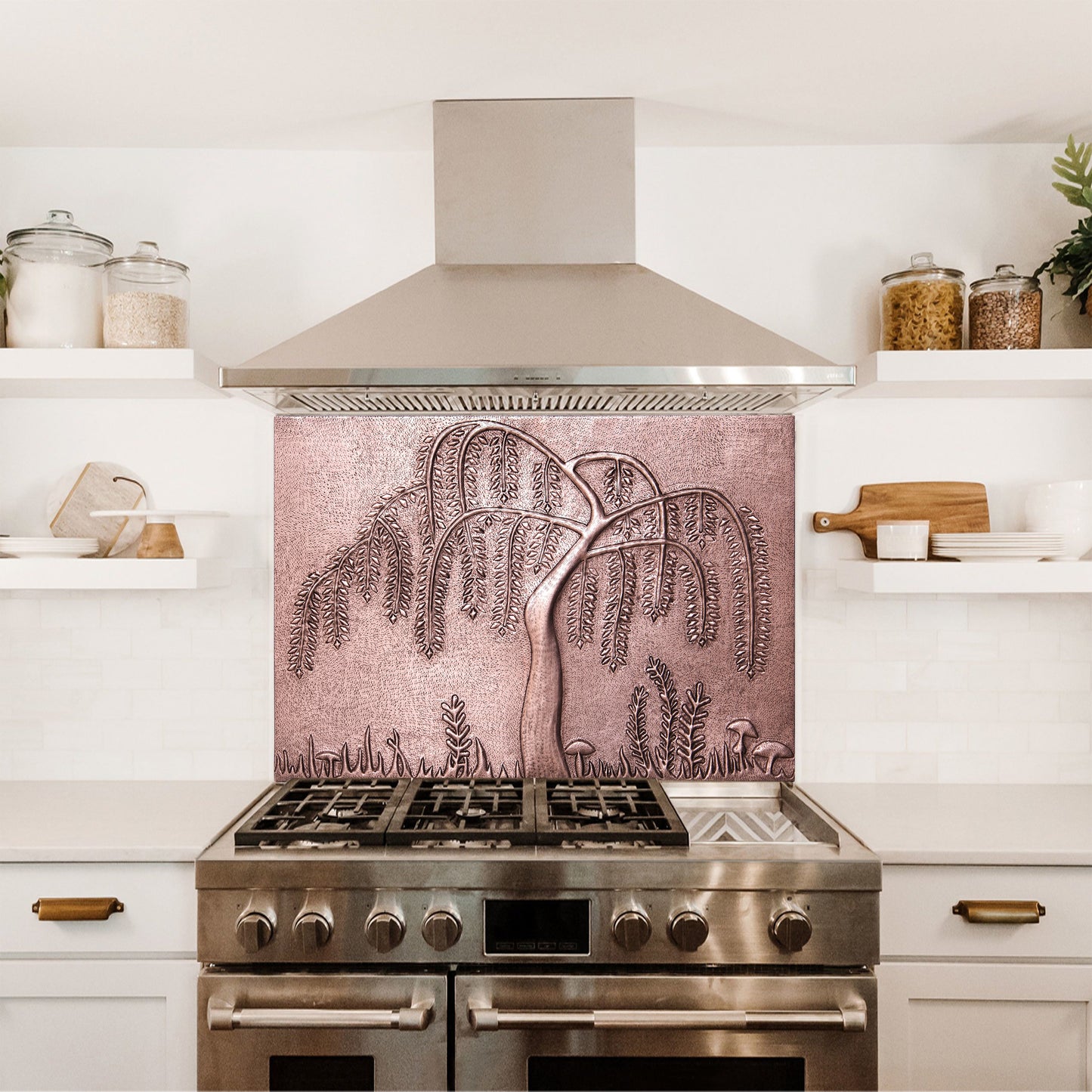 Willow Tree Copper Kitchen Backsplash