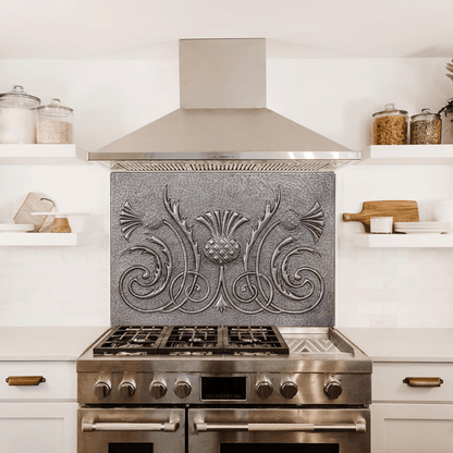 Copper Backsplash Panel (Scottish Thistle, Silver Color)