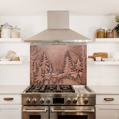 Deer Family Scene Kitchen Backsplash