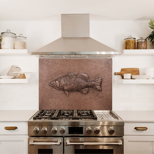Copper Backsplash Panel (Largemouth Bass Fish)