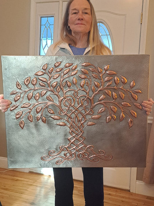 Celtic Tree of Life Copper Backsplash – Gray & Copper - Natuross
