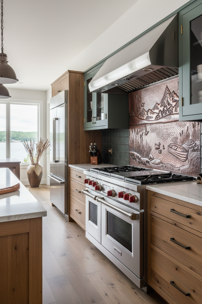 Lake House Kitchen Backsplash Tile - modern lake house kitchen