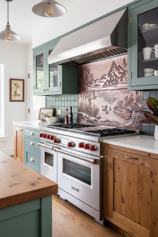 Lake House Kitchen Backsplash Tile - rustic cabin kitchen