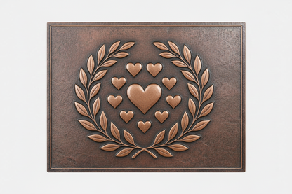 Laurel Heart brown patina panel