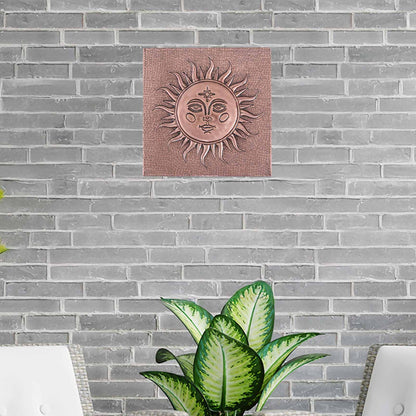 Sun with Face Copper Wall Art 11.8"x11.8" - Natuross