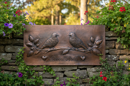 Love Birds Copper Backsplash Panel