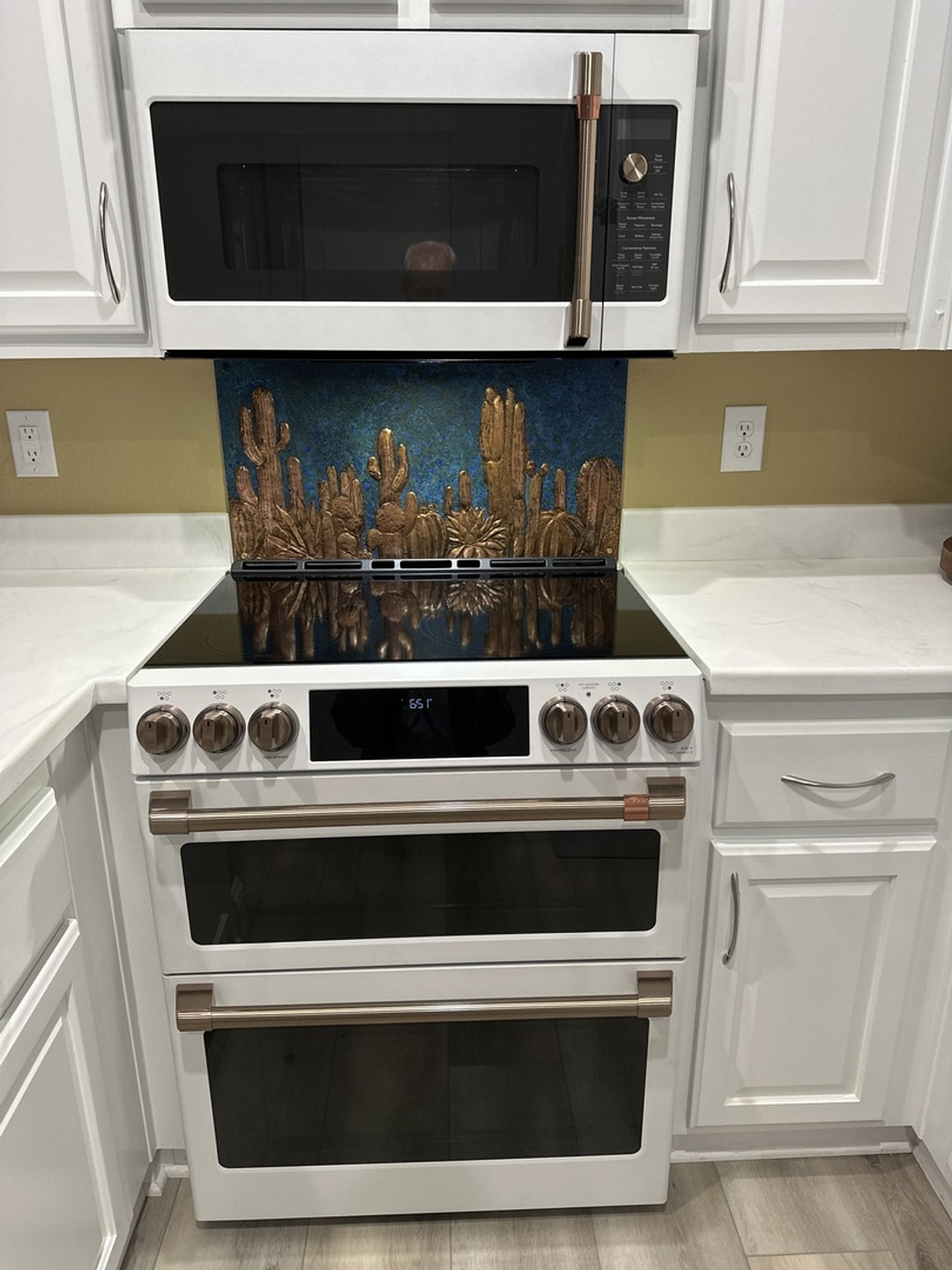 Cacti Blue Copper Kitchen Backsplash - Natuross