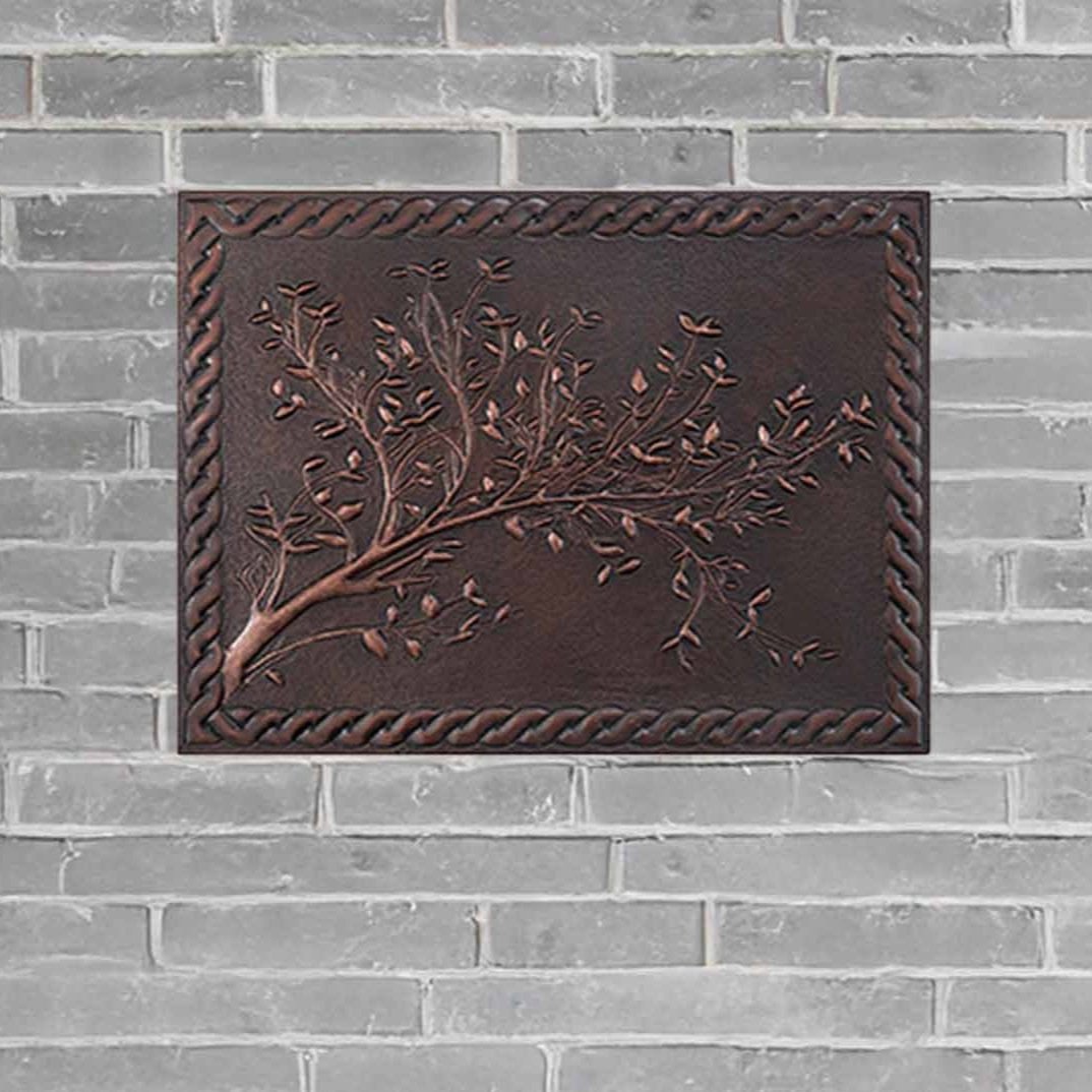 Copper Tree Branches with Knot Art Tile 17.9"x24" Brown - Natuross